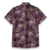 Allover Skull Hawaiian Shirt Floral Skull Rose Pinapple Hawaiian
